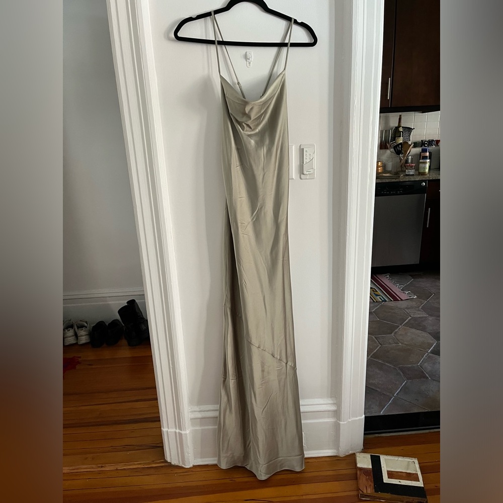 MUMU - Tuscany Maxi Slip SAGE GREEN DRESS